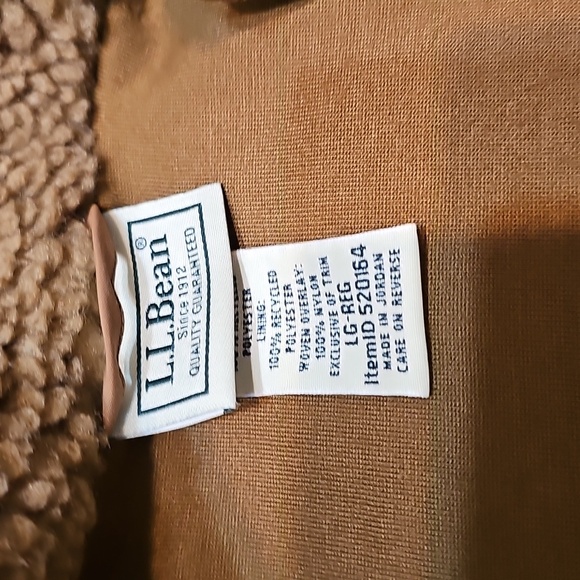 L.L. Bean Sherpa Fleece Coat In Hazelnut Large - Picture 8 of 13